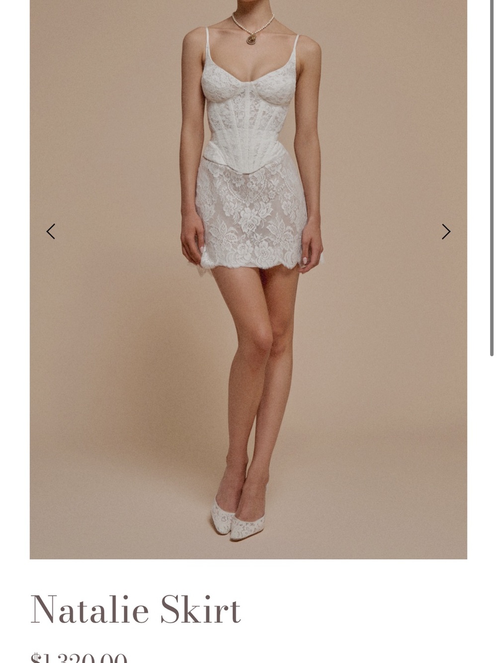 SELINE MEISLER Natalie Mini Lace Skirt - White